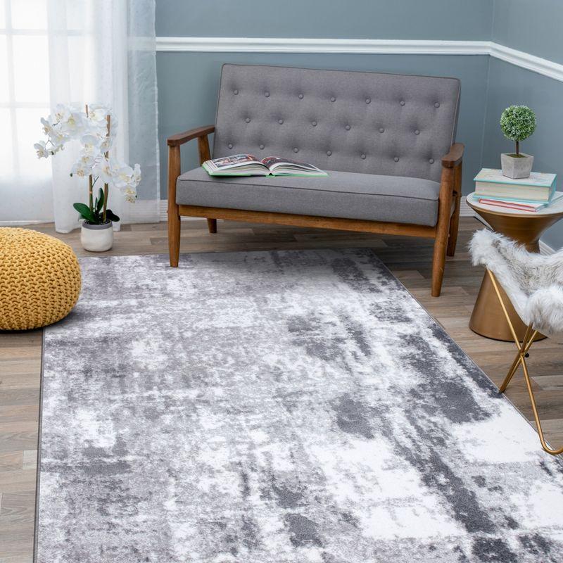 World Rug Gallery Contemporary Abstract Distressed Area Rug