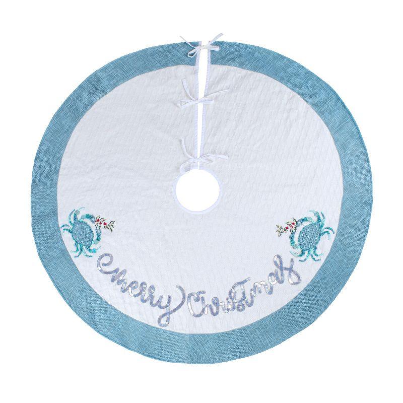 52” Embroidered Coastal Colors Tree Skirt - National Tree Company