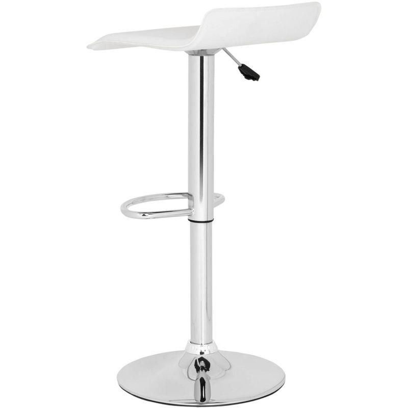 White Adjustable Swivel Backless Metal Bar Stool