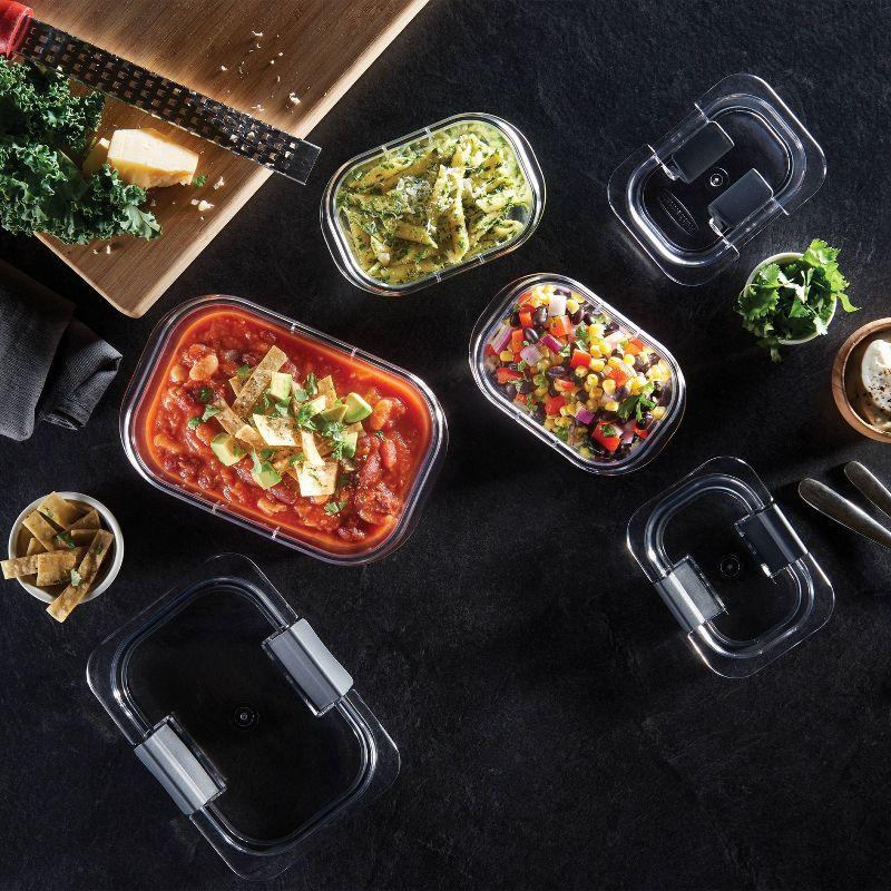 Rubbermaid Brilliance 2.85c Plastic Divided Meal Prep Food Storage Container Clear: Dishwasher, Microwave & Freezer Safe