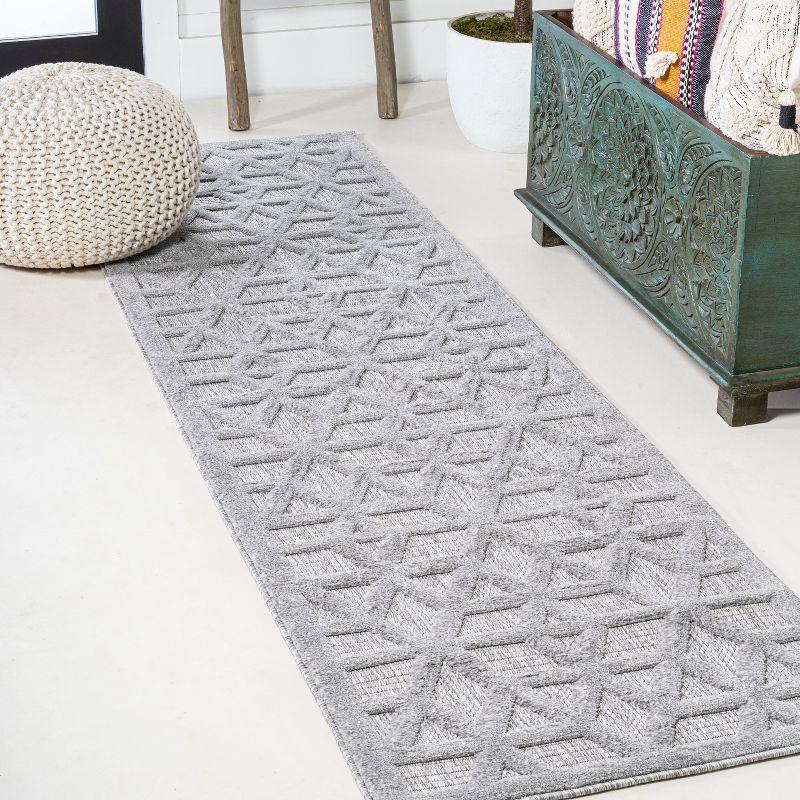 Talaia Neutral Geometric Indoor/Outdoor Area Rug - JONATHAN Y