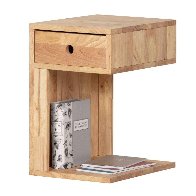 South Shore Kodali Solid Wood C Table End Table with Storage