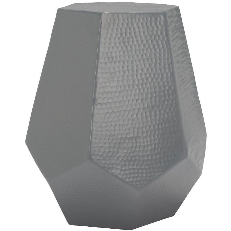 Aidan Hexagonal Dark Grey Hammered Aluminum Stool