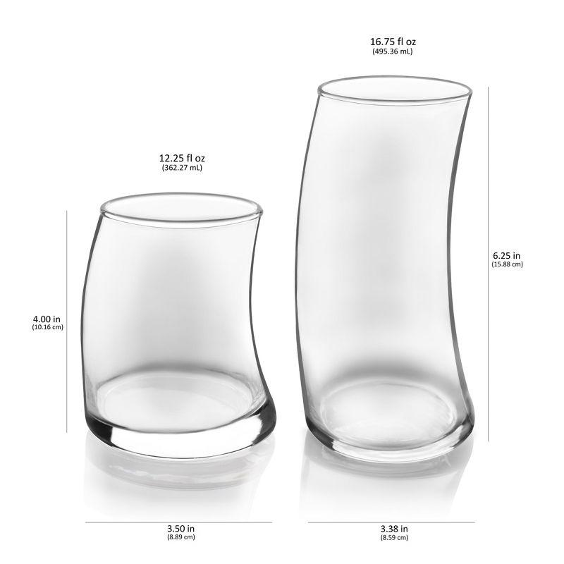 Libbey Swerve 16 Piece Tumbler and Rocks Glass Set