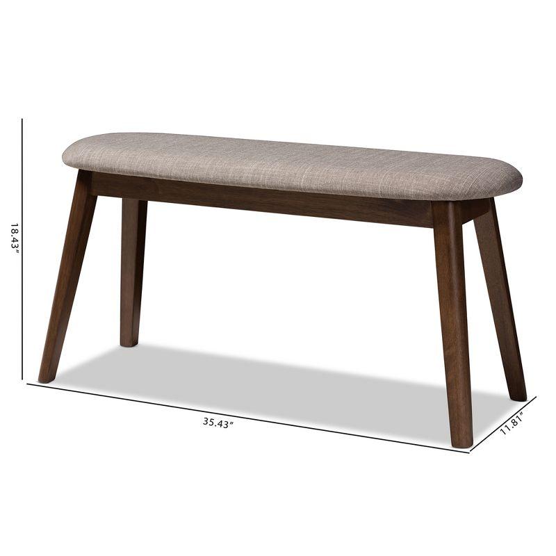 Baxton Studio Easton Mid Century Modern Walnut Finished Wood Fabric Upholstered Bench: Bedroom & Dining Seating