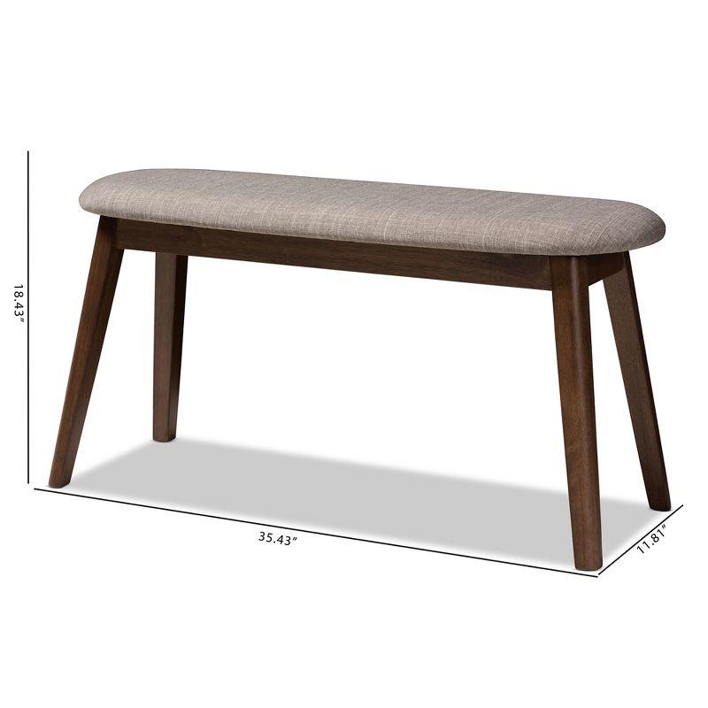 Easton 36" Light Grey Walnut Wood Upholstered Bench