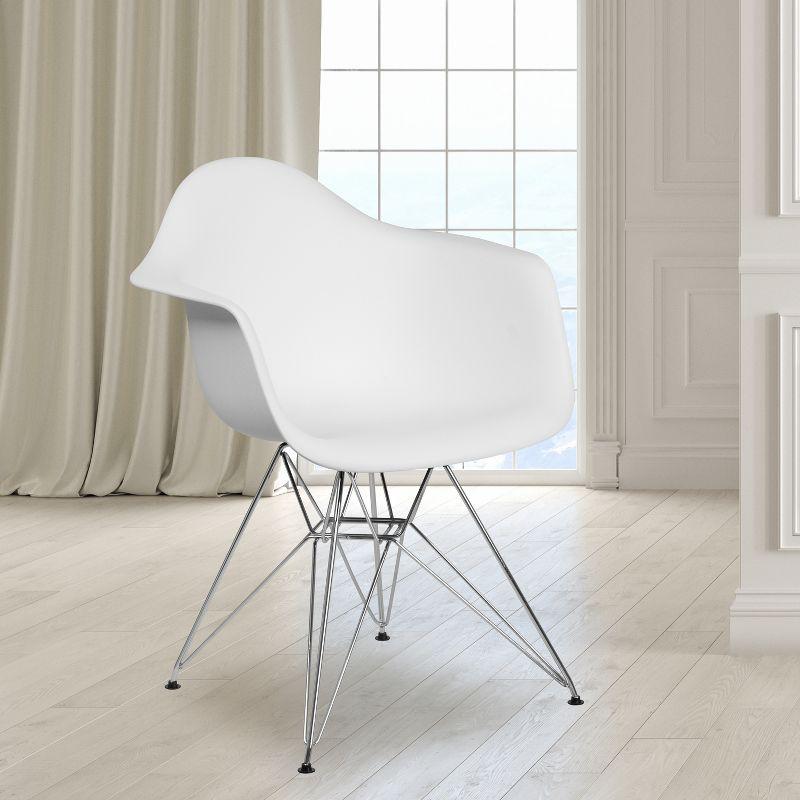 Flash Furniture Alonza Series Plastic Chair with Arms and Chrome Base