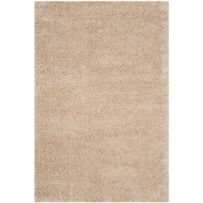 Southern Charm Ivory Shag Area Rug, 4' x 6', Hand-knotted Synthetic