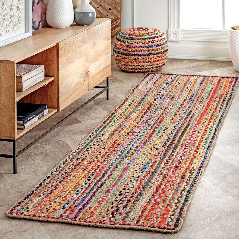 nuLOOM Aleen Bohemian Cotton/Jute Area Rug, Runner 2' 6" x 8', Multicolor