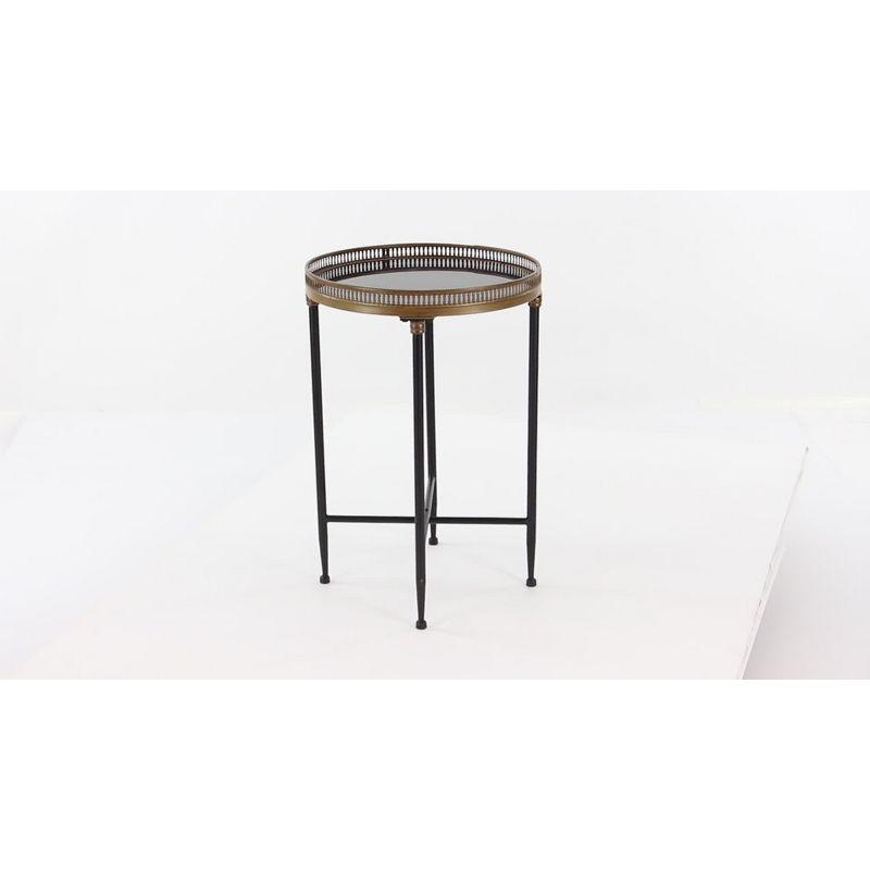 Traditional Iron Accent Table Black - Olivia & May