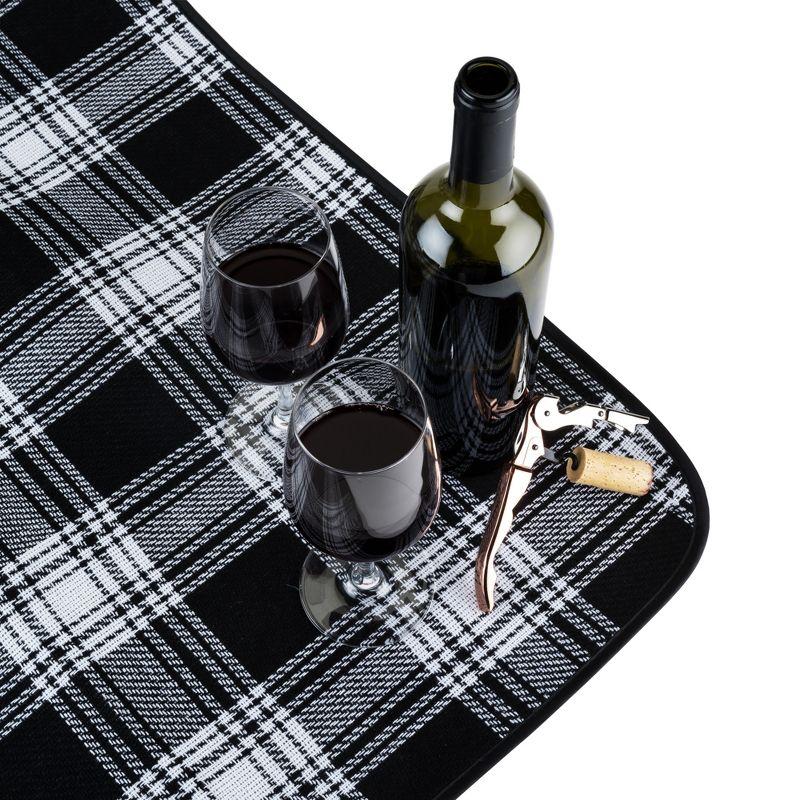 True Dine Picnic Blanket in Black Plaid, 4.5ft x 5ft (54in x 60in) Picnic Blankets Waterproof Foldable, Outdoor Gifts, Picnic Accessories, Set of 1