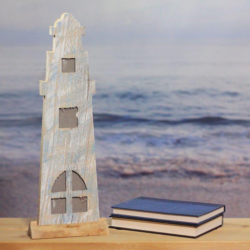 Northlight Weathered Nautical Lighthouse Decoration - 19” - Gray and Blue