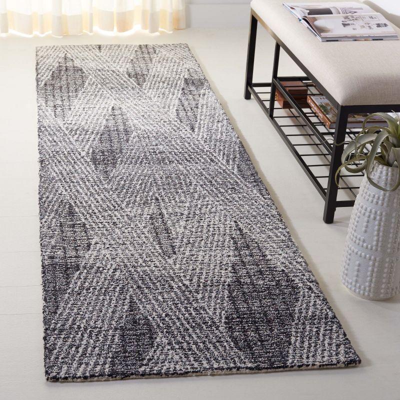 Abstract ABT360 Handmade Tufted Runner Rug - Ivory/Charcoal - 2'-3" X 8' - Safavieh