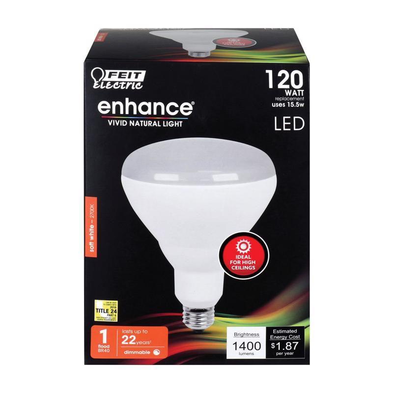 Feit Electric Enhance BR40 E26 (Medium) LED Bulb Soft White 120 Watt Equivalence 1 pk