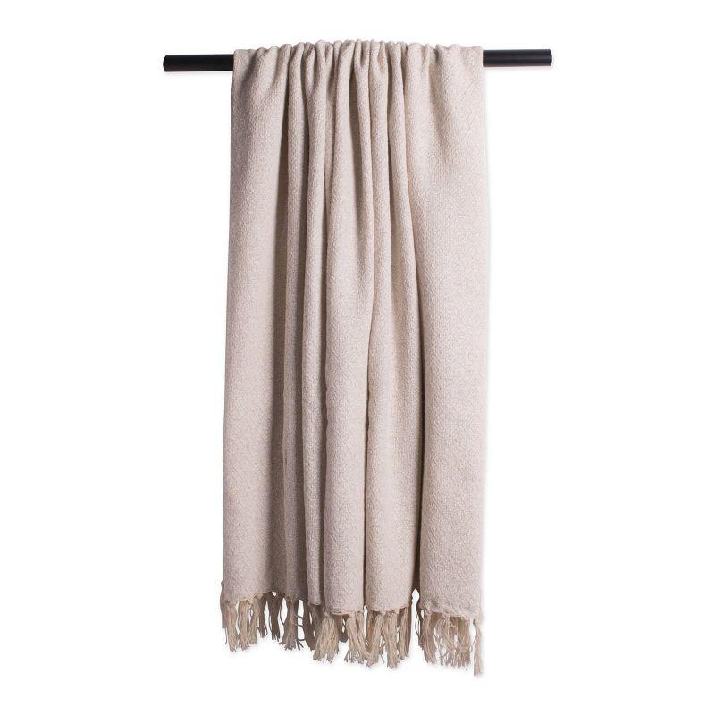 Natural Cotton Sherpa Reversible Throw Blanket, 12" x 12"