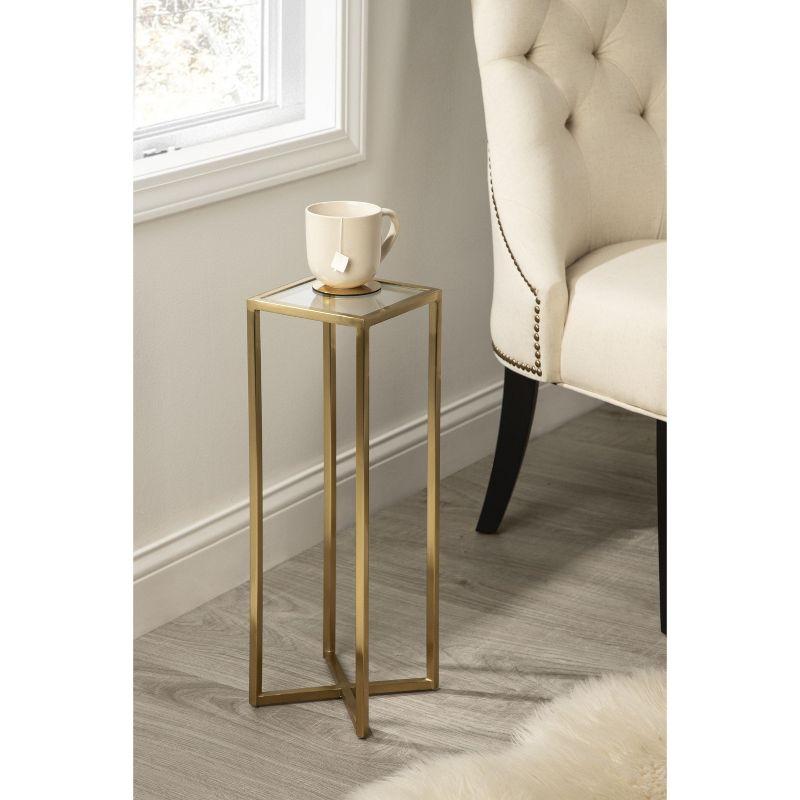 Kate and Laurel Jaspur Square Metal Drink Table, 7x7x21, Gold