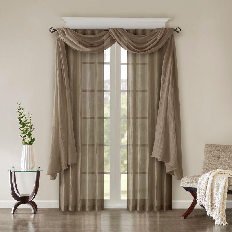 Madison Park Harper Solid Crushed Curtain Panel Pair (Set of 2)