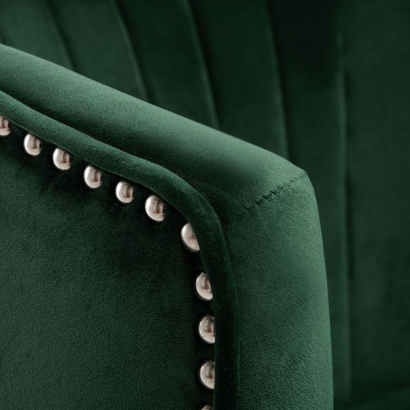 Stazia Wingback Accent Chair - ACH4502 - Forest Green/Black - Safavieh