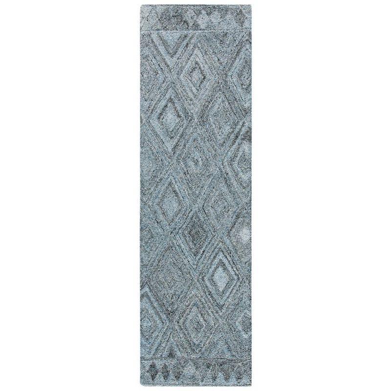 Abstract ABT618 Handmade Indoor Runner - Blue/Black - 2'-3"x8' - Safavieh