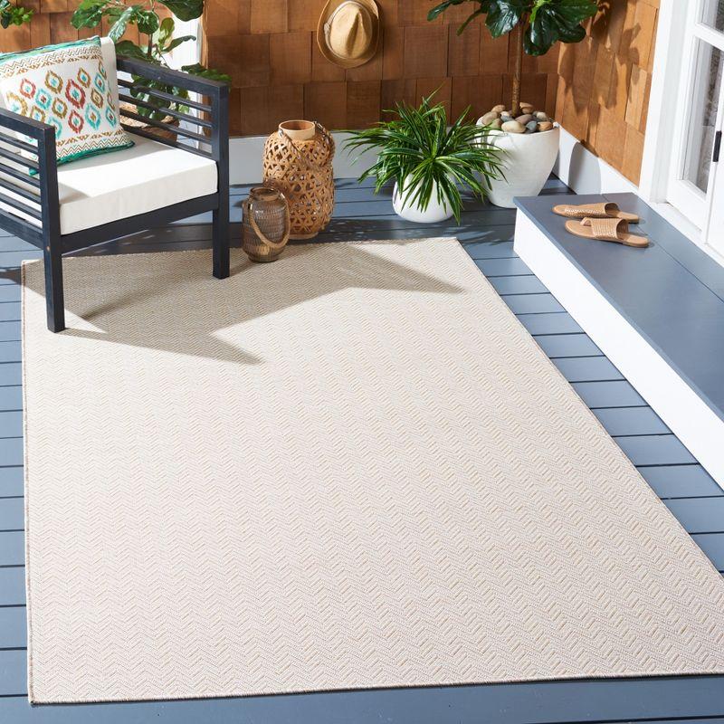 Hampton HTN233 Power Loomed Indoor/Outdoor Area Rug - Beige/Ivory - 6'5"x6'5" - Safavieh..