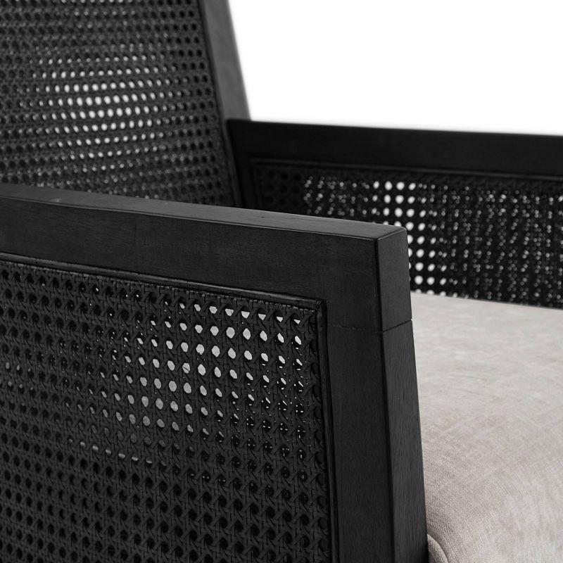 Madison Park Paulie Accent Chair Black: Upholstered, Wood Legs, Removable Cushions, Foam Fill