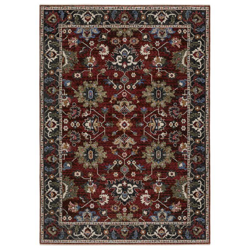 Hastings Red and Multi Synthetic Rectangular Area Rug 5'3" x 7'6"