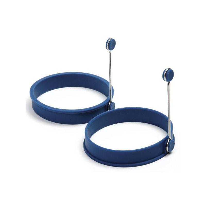 Norpro 4-Inch Silicone Round Pancake and Egg Rings, Set of 2, Blue