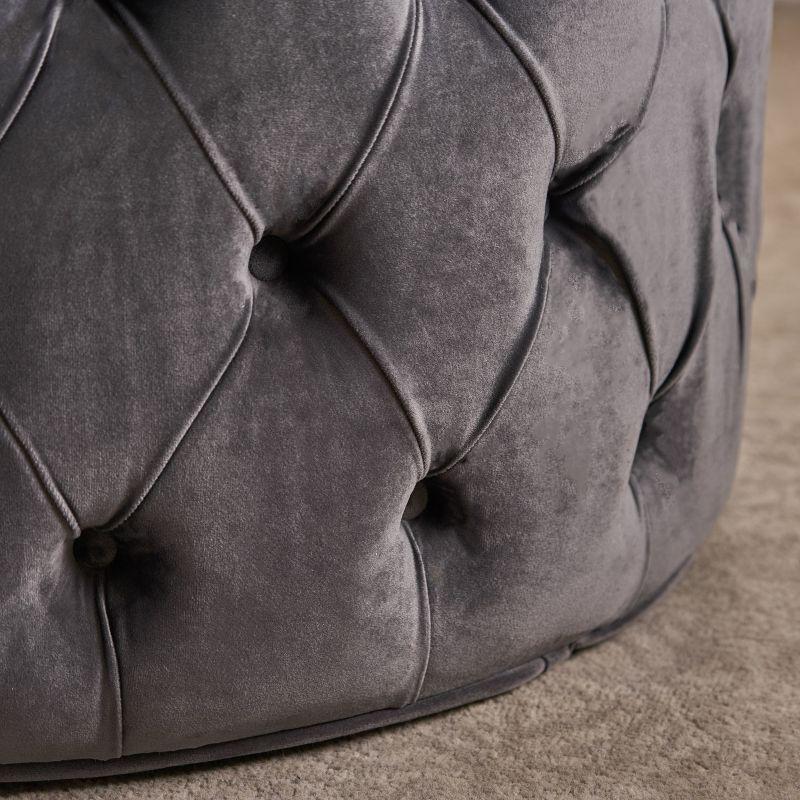 Zelfa New Velvet Ottoman Gray - Christopher Knight Home