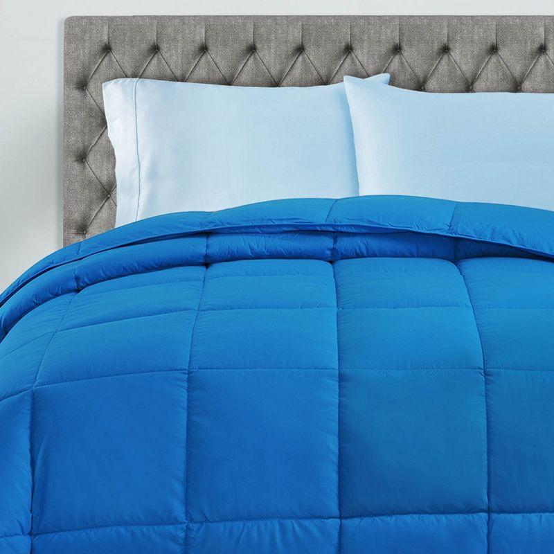 Classic Comforter Reversible All-Season Medium Weight Down Alternative Bedding by Blue Nile Mills