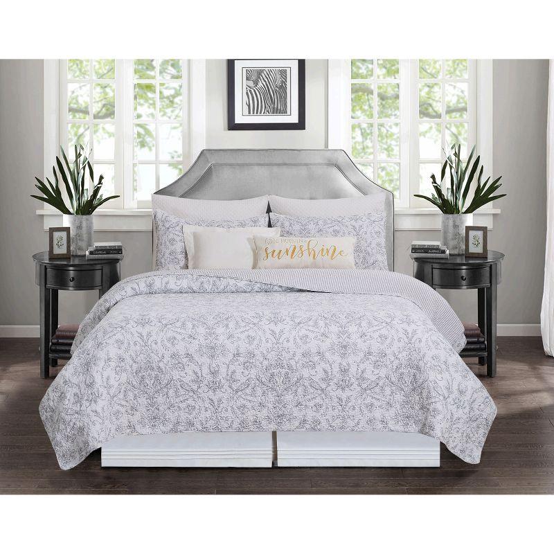 C&F Home Songbirds Full and Queen 3 Piece Quilt Set Cotton Reversible and Machine Washable