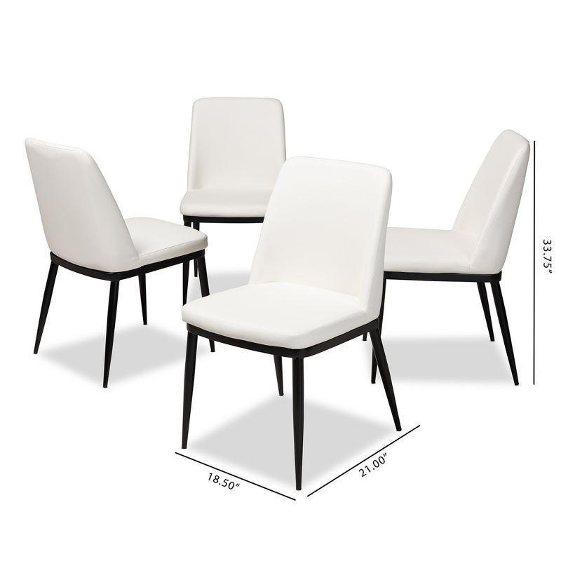 Set of 4 Darcell Modern and Contemporary Faux Leather Upholstered Dining Chairs - Baxton Studio