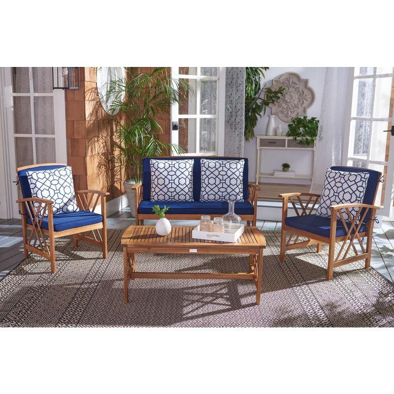 Fontana 4 Piece Patio Outdoor Conversation Set  - Safavieh