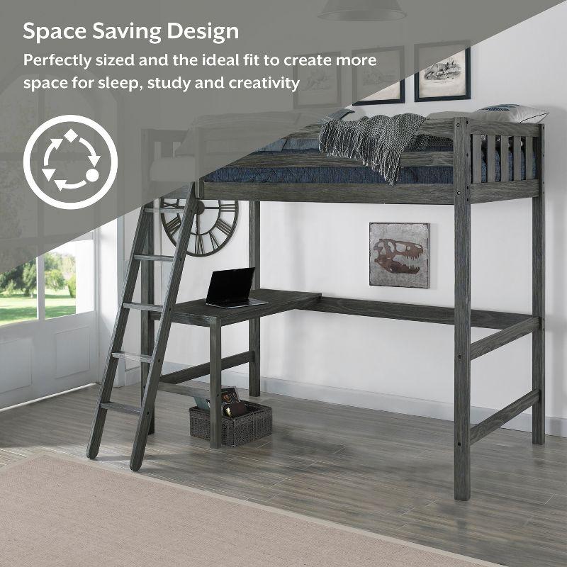 Hillsdale FurnitureTwin Crosswinds Complete Kids' Loft Bed Wirebrush Gray