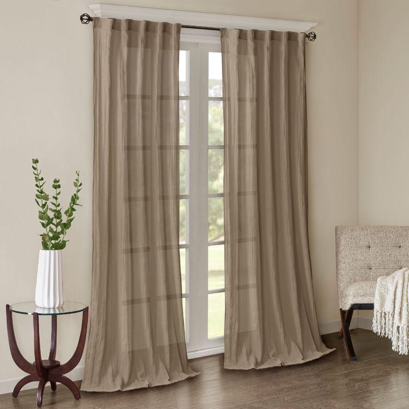 Madison Park Harper Solid Crushed Curtain Panel Pair (Set of 2)