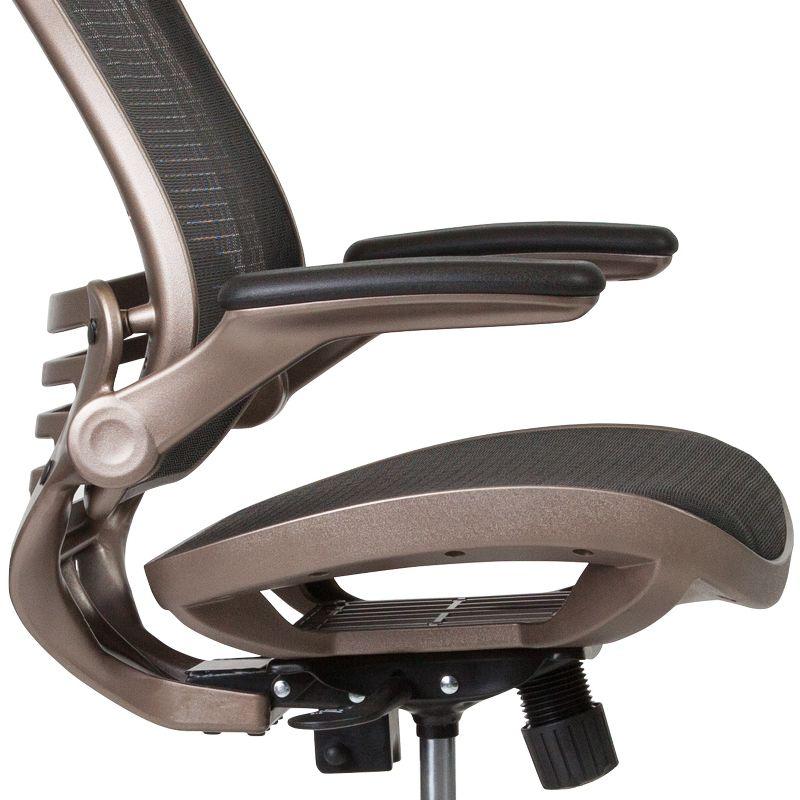 Flash Furniture Mignone Mid-Back Transparent Mesh Office Chair with Flip-Up Arms