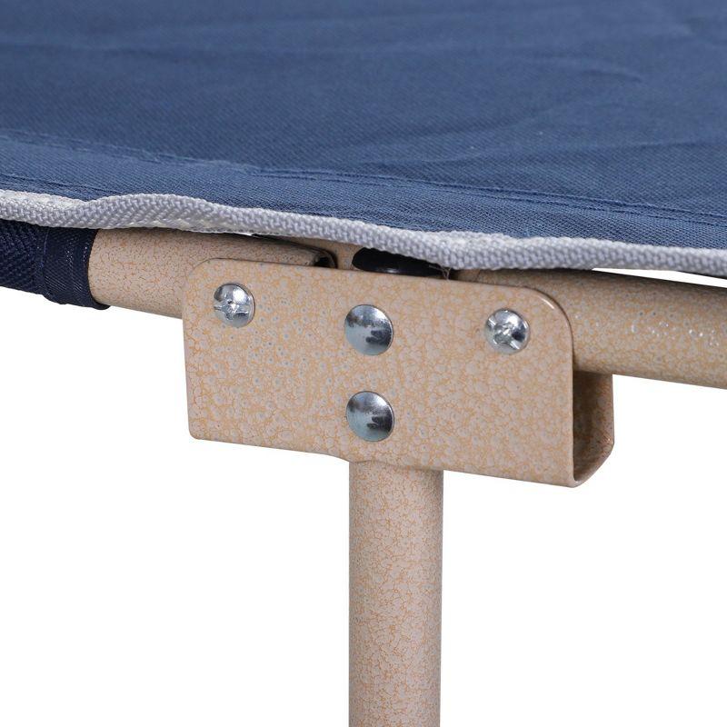 Outsunny Folding Camping Cot for Adults with Carry Bags, Side Pockets, Outdoor Portable Sleeping Bed for Travel Camp Vocation