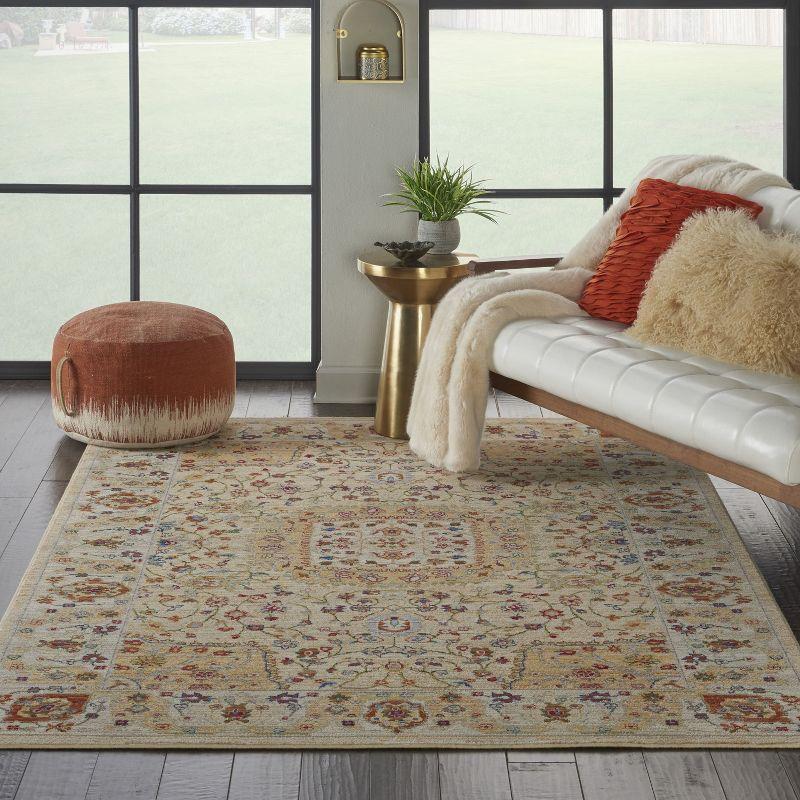Nourison Majestic MST03 Beige/Red Indoor Area Rug - 5'6 x 8'
