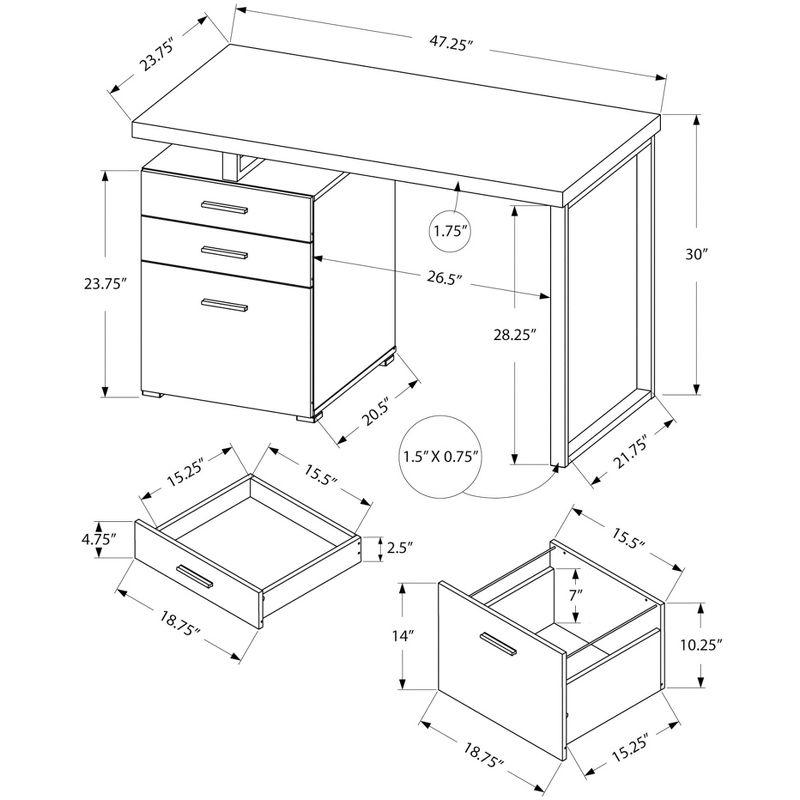Monarch Specialties Computer Desk Home Office Laptop Left Right Set-Up Storage Drawers 48InchL Work Metal Laminate Beige Black Contemporary Modern