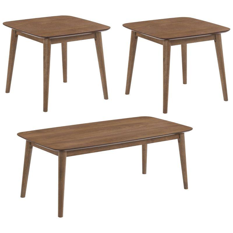 Radley 3-Piece Walnut Veneer Coffee and End Table Set