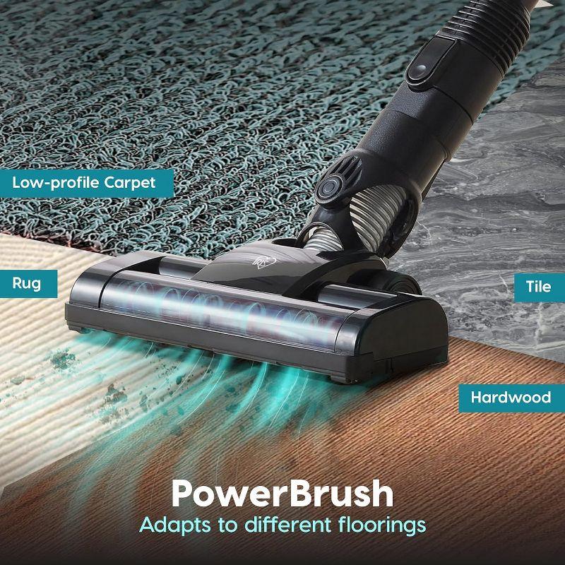 IRIS USA Power Brush Cordless Cyclone Stick Vacuum for Low-profile, Stand and 4-in-1 Attachments, 9000Pa Suction LED Indicator