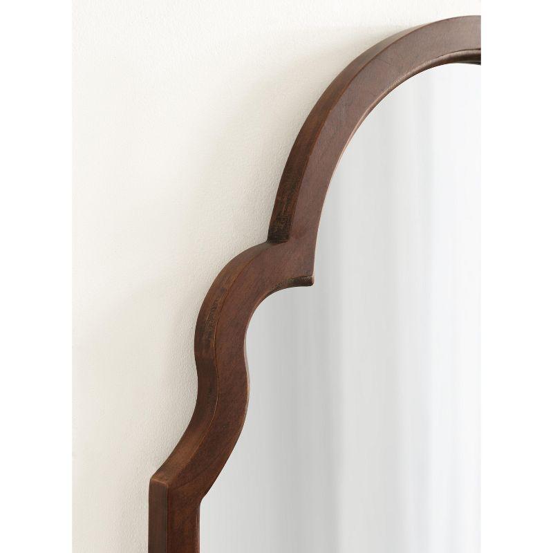 Kate and Laurel Hogan Wood Arch Mirror, 24x36, Walnut Brown