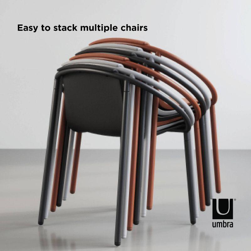 Eco-Friendly Bent Metal and Wood Fiber Composite Outdoor Chair in Gray