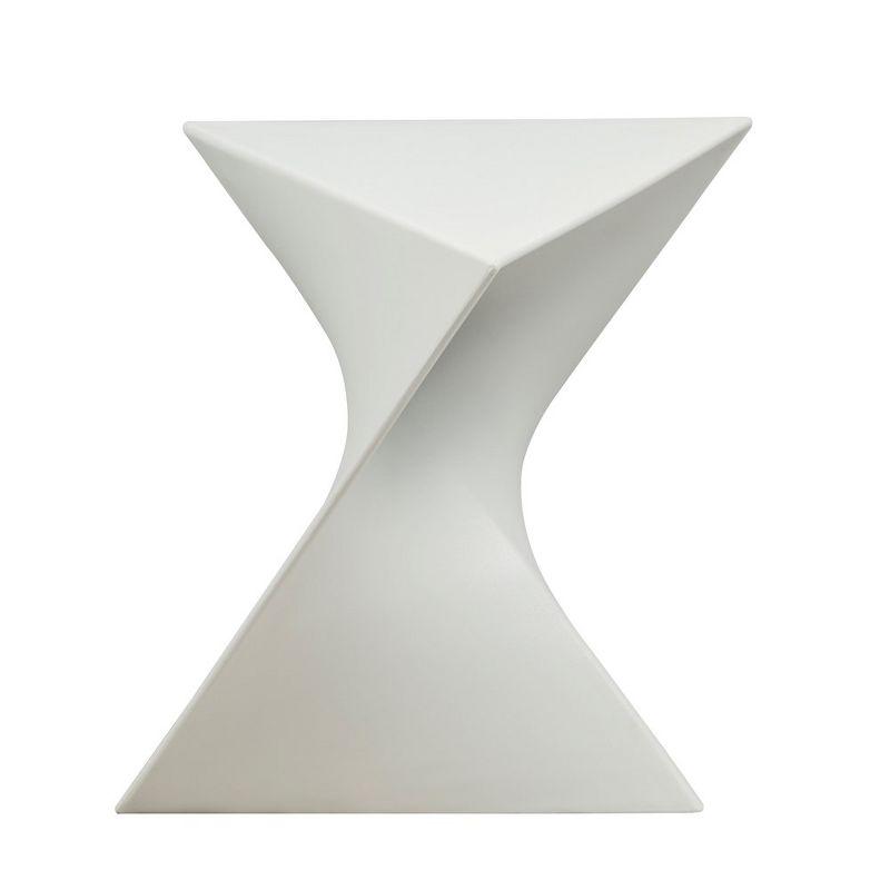 Vibrant White Polycarbonate Triangular Vanity Stool