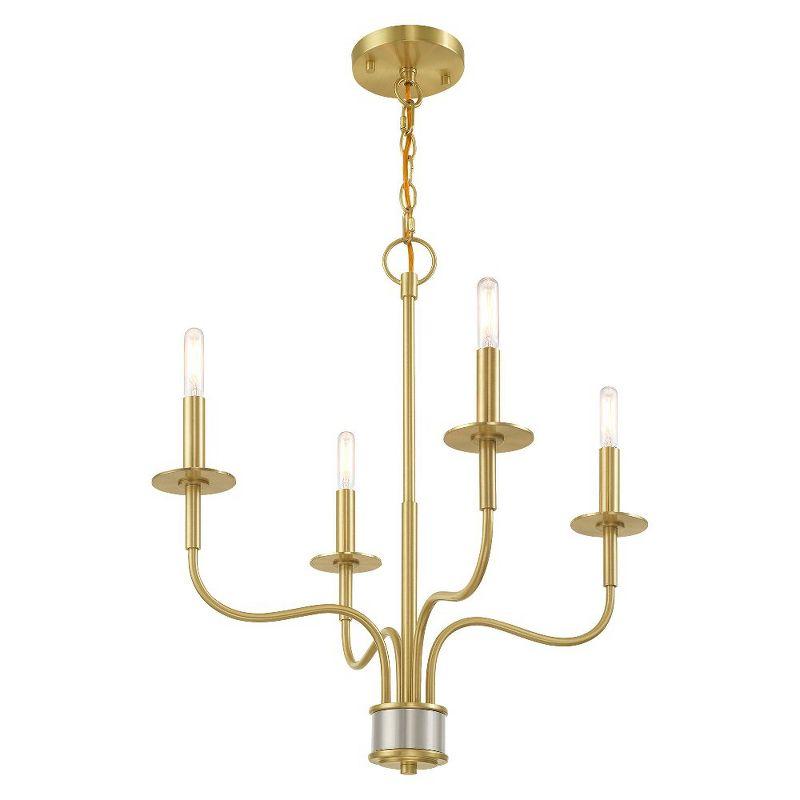 Livex Lighting Lisbon 4 - Light Chandelier in  Satin Brass