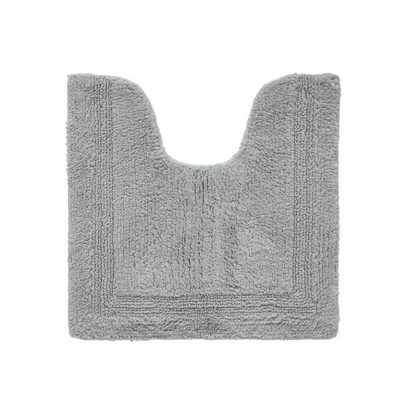 Better Trends Lux 100% Cotton Tufted Solid Reversible Bath Rug 20" x 20" Contour - Silver