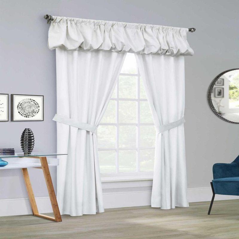Commonwealth Prescott Rod Pocket Dressing Window Curtain Panel Set - 80x63", White
