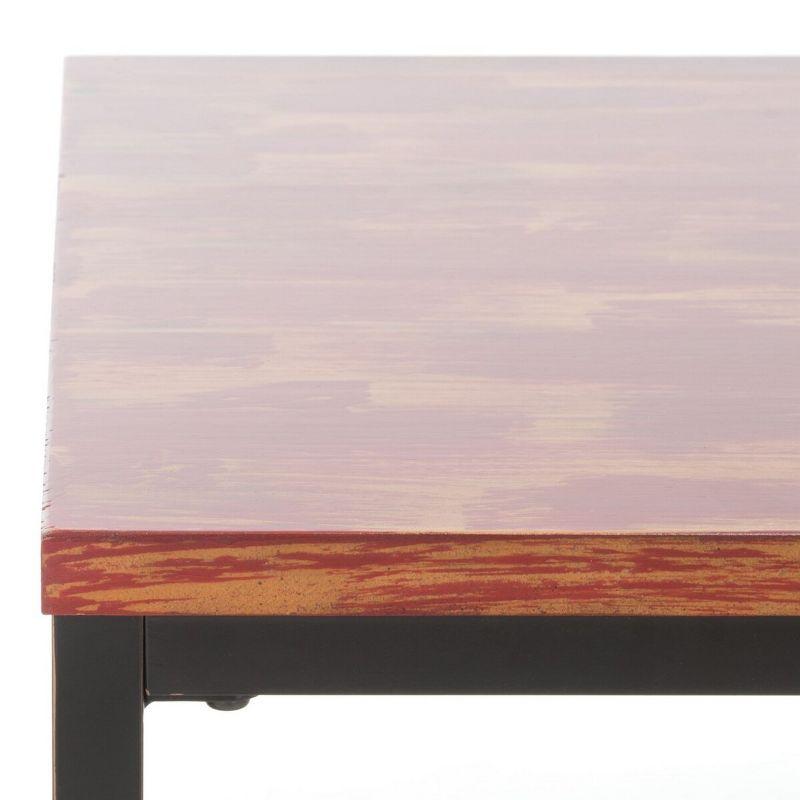 Alec Coffee Table - Distressed Maroon - Safavieh