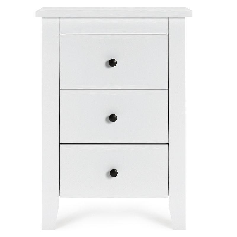 2PCS Nightstand End Beside Table Drawers Modern Storage Bedroom Furniture White