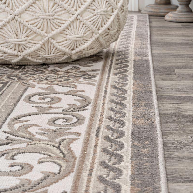 JONATHAN Y Rosalia Cottage Medallion Gray/Ivory 5 ft. x 8 ft. Area Rug