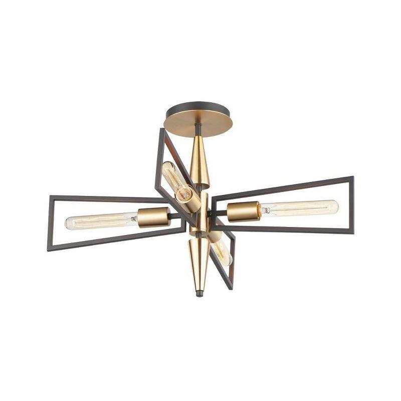 Maxim Lighting Wings 4 - Light Flush Mount in  Black/Satin Brass